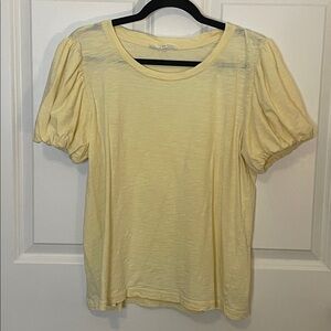 Jane + Delancey  Yellow Puff Sleeve women’s Top Medium